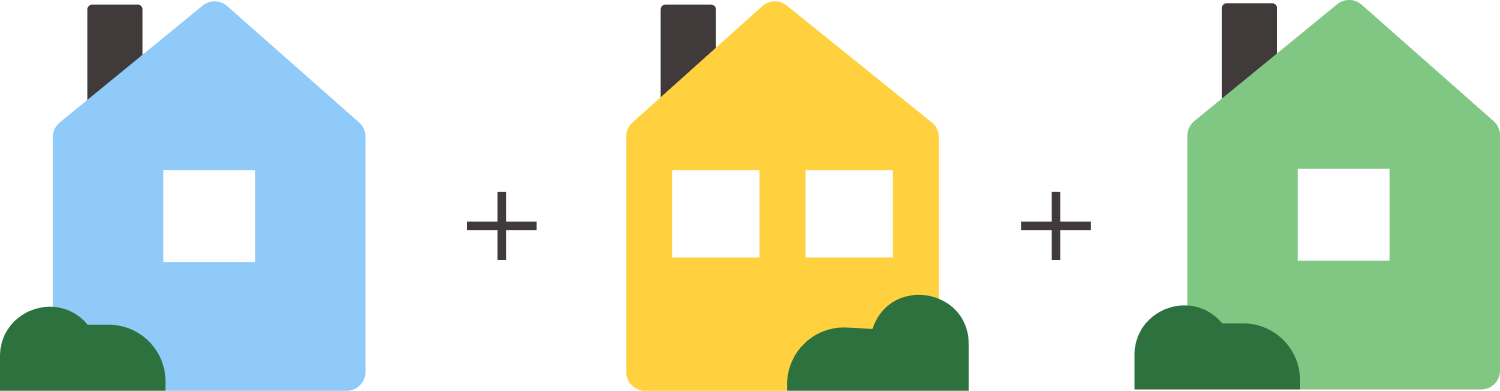 Several houses illustration
